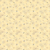 Clothworks Daisy Field - Floral Sketch Light Gold (Sold By 1/2 Meter)